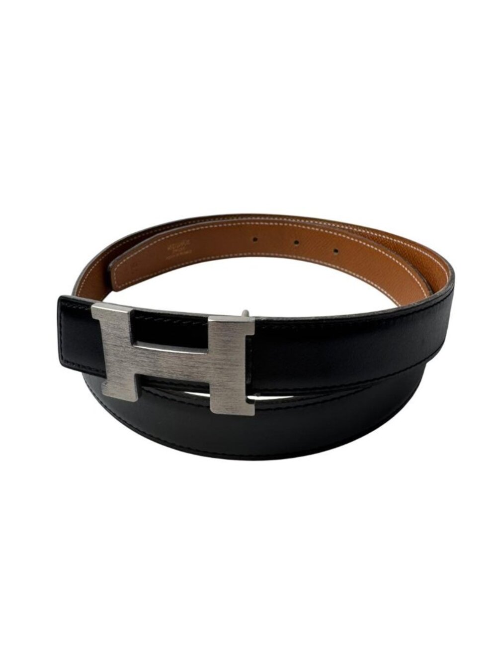 Hermes Constance H Belt 75 Black Brown Buckle